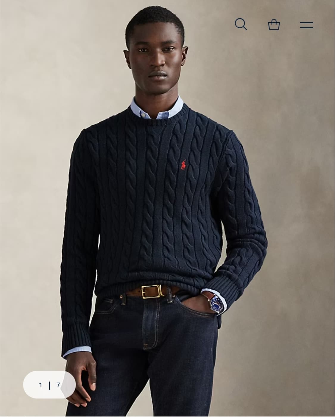 폴로 랄프로렌 케이블 코튼 니트 L사이즈 상품이미지1
