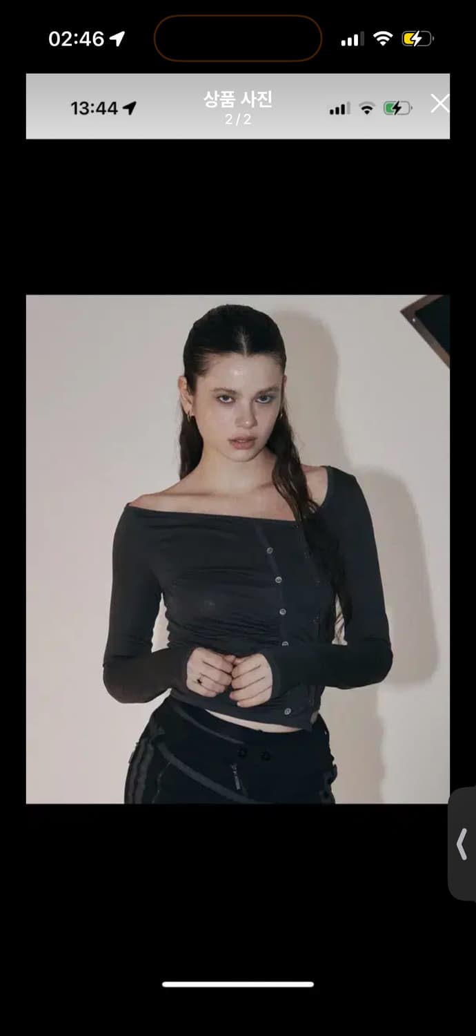 플노팔 Dulce Unbal Button Long Sleeve 차콜 상품이미지2