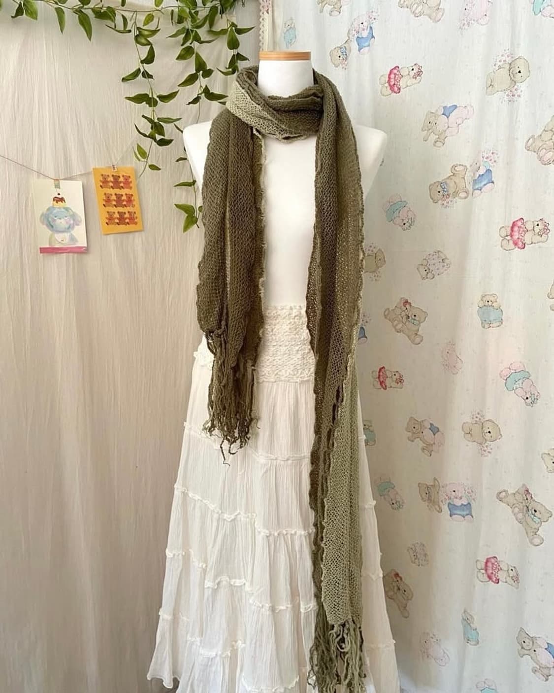 그런지 히피 니트 머플러 상품이미지1