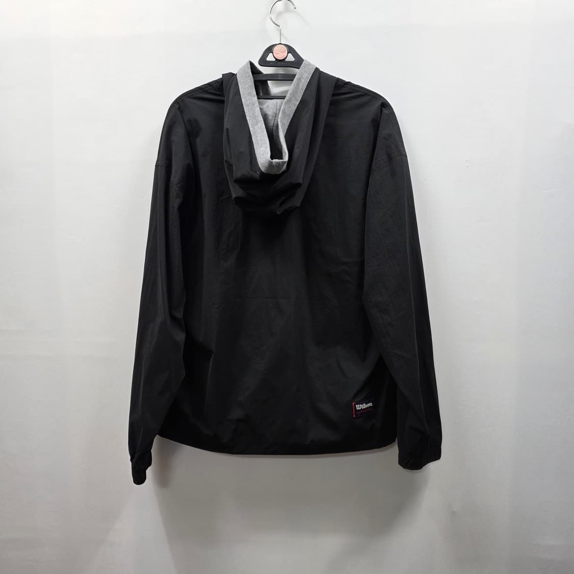 0180 [윌슨] 블랙 바람막이 후드 아노락 M 공용 상품이미지2
