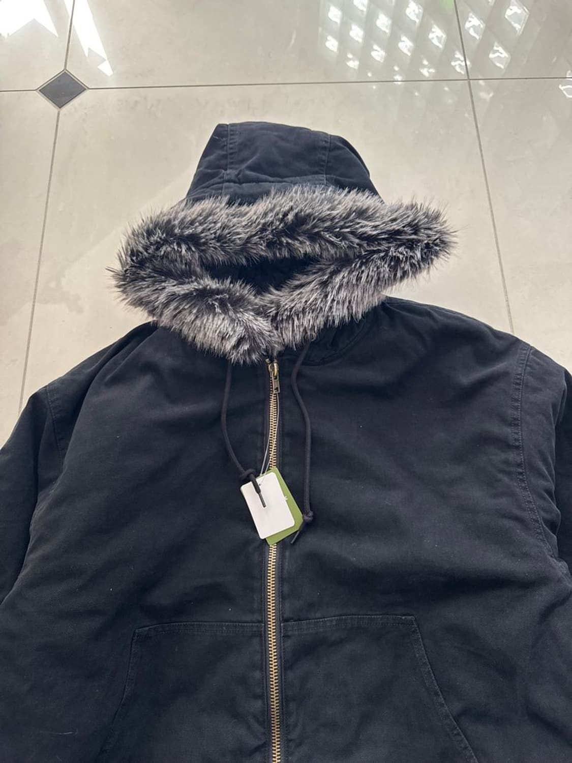 FAKE FUR ZIP UP HOODIE 투웨이 지퍼 후드티 블루종 상품이미지7