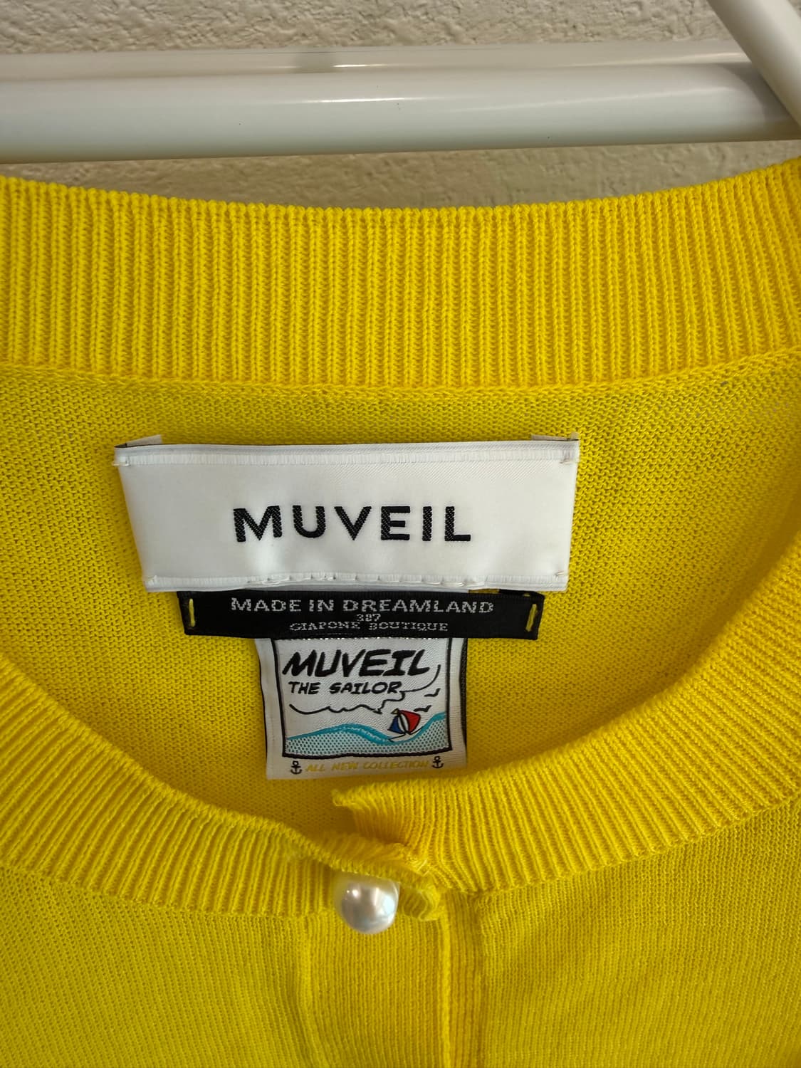 MUVEIL 미모사 자수 노란색 가디건(55사이즈) 상품이미지4