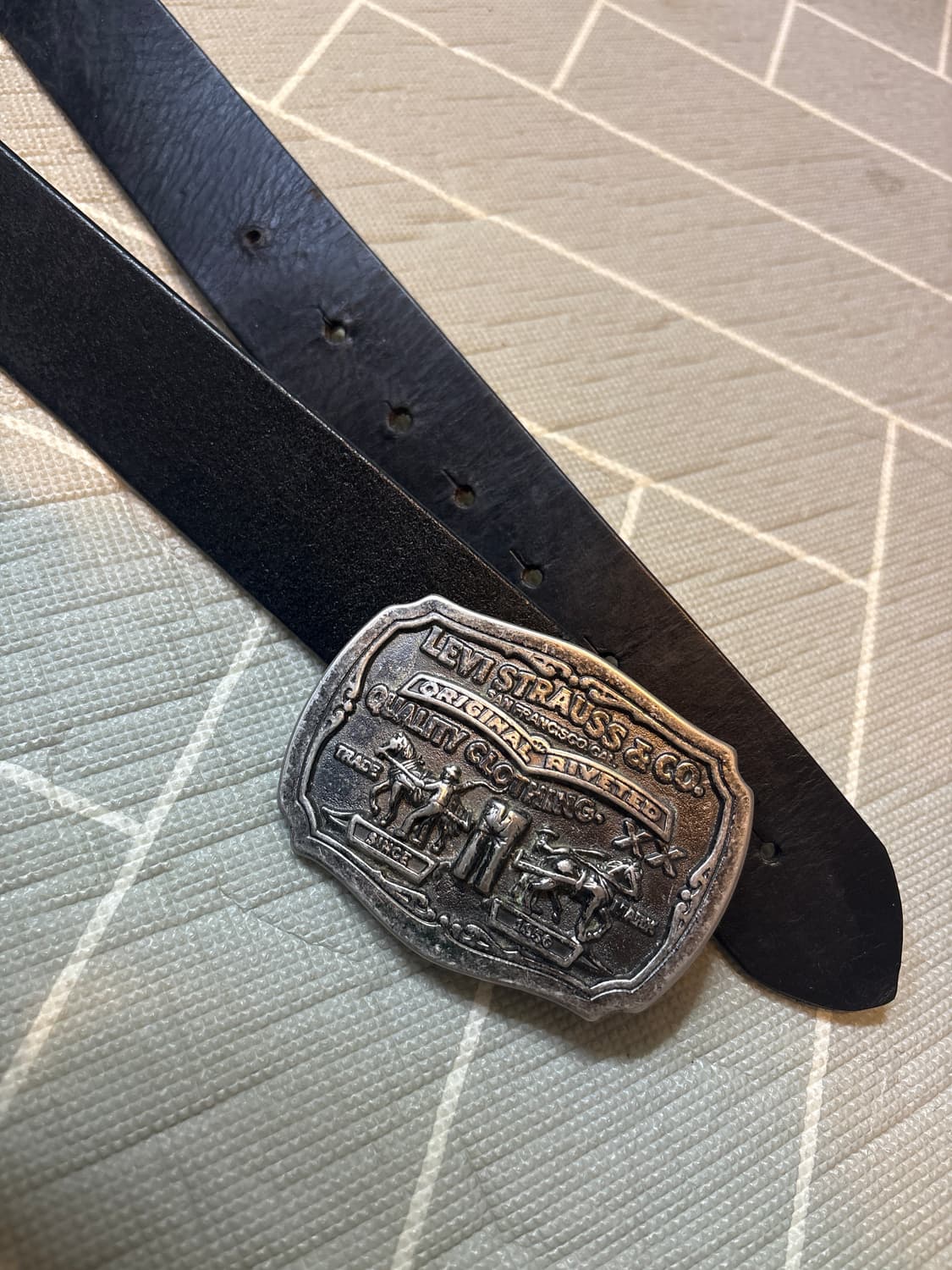 오리지날 리바이스 실버 빅버클 가죽 벨트 상품이미지2
