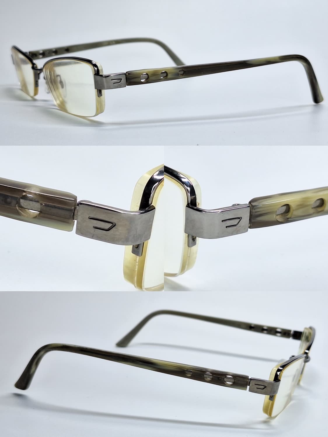 00s 일본 빈티지/디젤 Diesel DV-358J 티타늄 반무테 안경테 상품이미지6