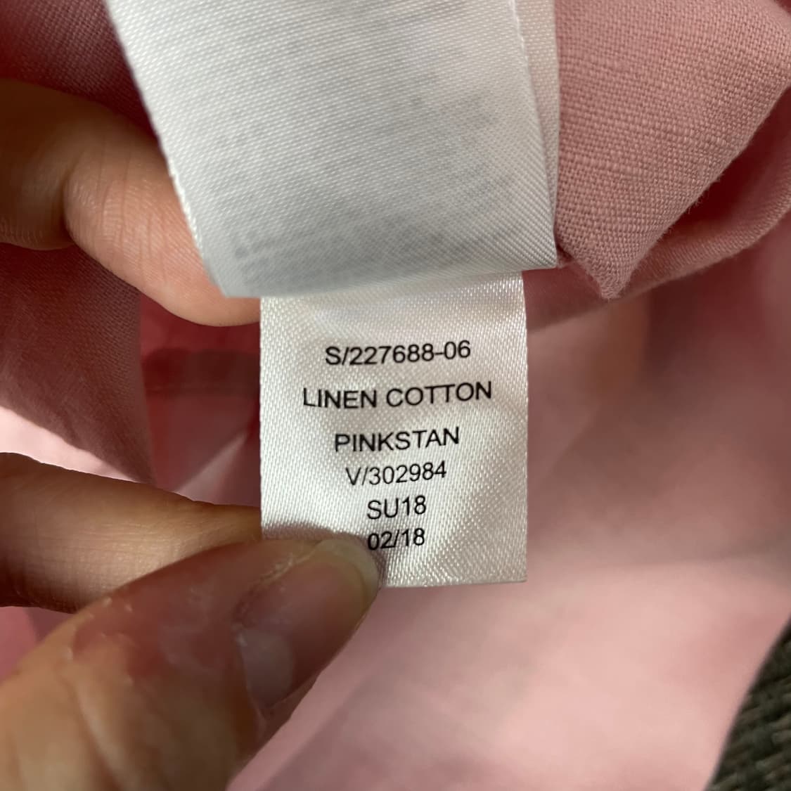 GAP 갭 스탠다드핏 린넨코튼 핑크 셔츠 S 상품이미지8