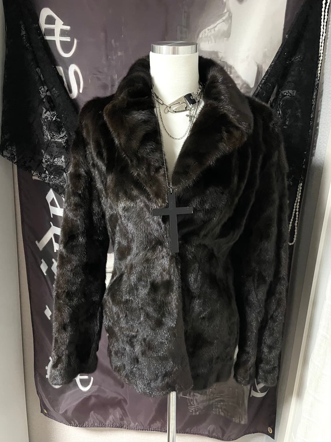 Mink fur jacket 밍크숏코트리얼퍼자켓오네갸루그런지히피핀터깔 상품이미지3