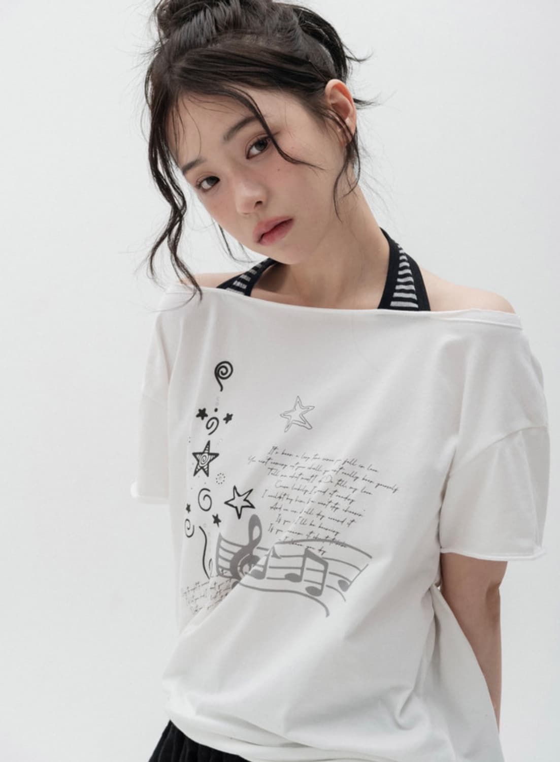새상품) 하이스쿨디스코 락스타 홀터넥 오프숄더 상품이미지1