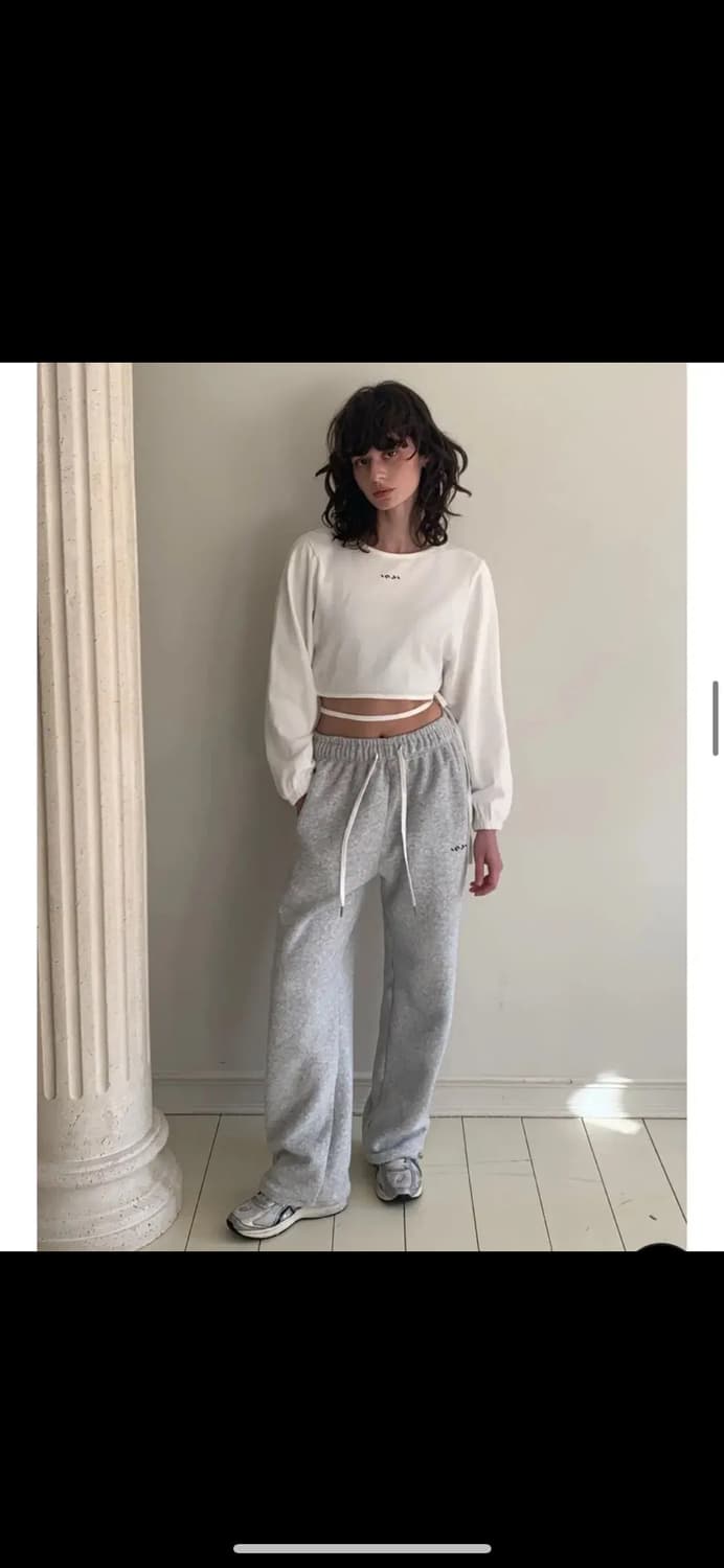 인지액티브 오픈 타이 백 스웻셔츠 화이트 상품이미지1