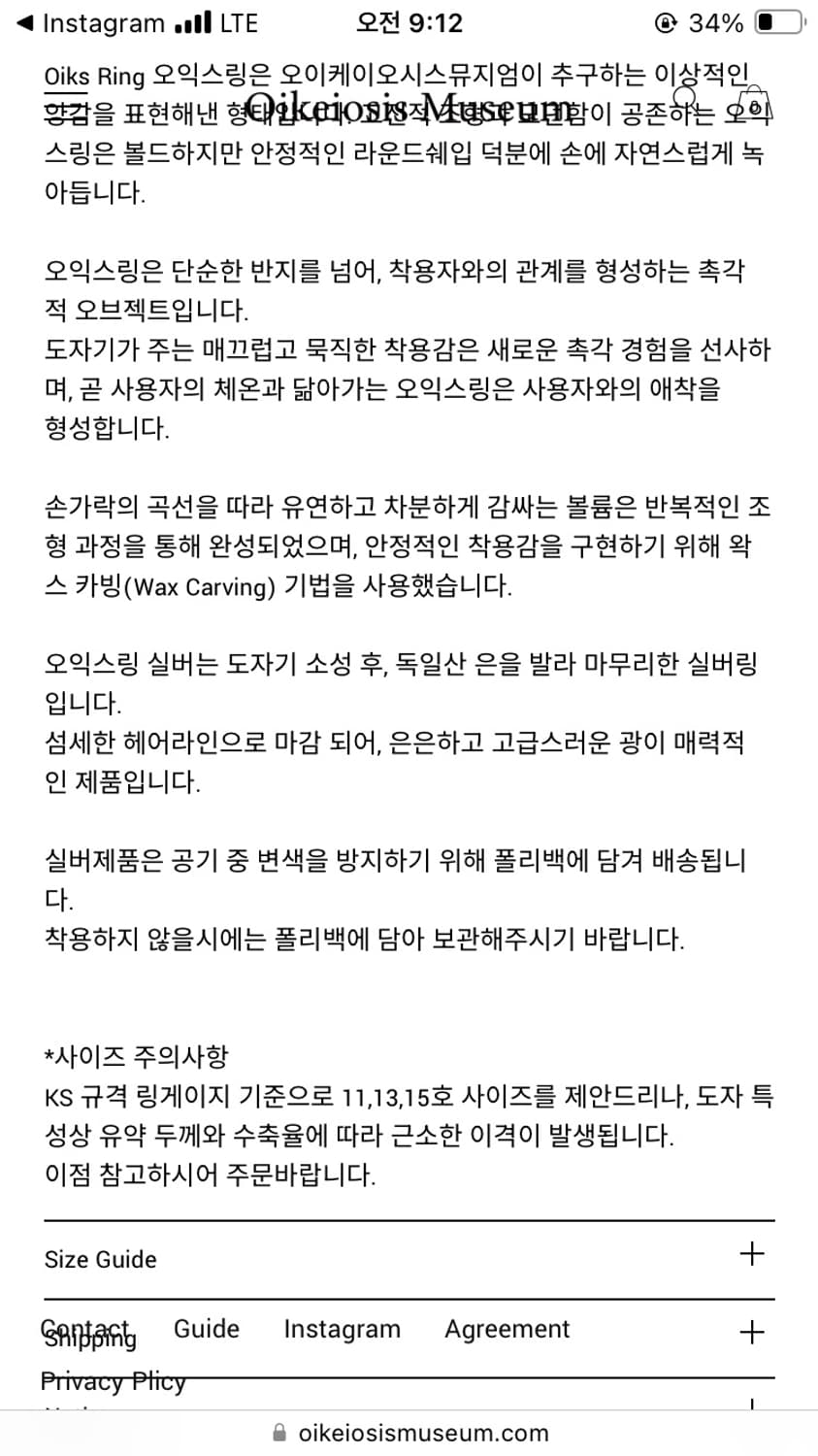 oikeiosis museum 실버 반지 상품이미지5