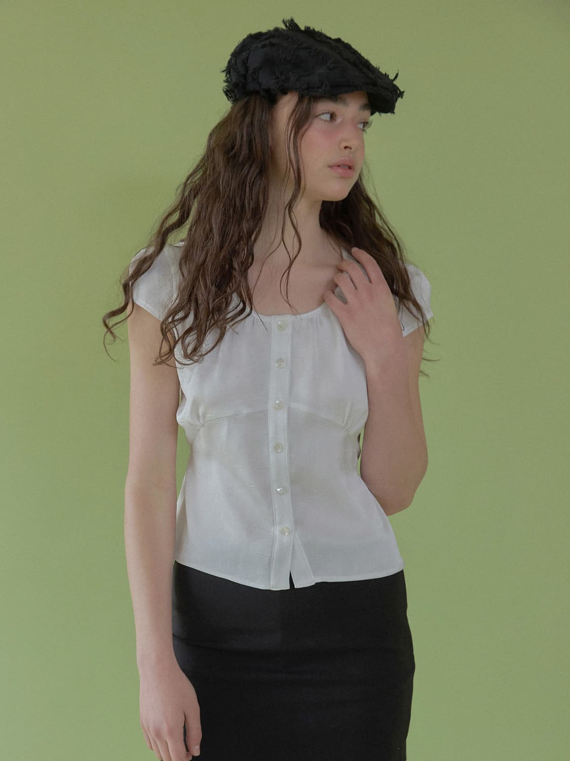 (택O) 헤더먼트 소프트 글램 블라우스 상품이미지1