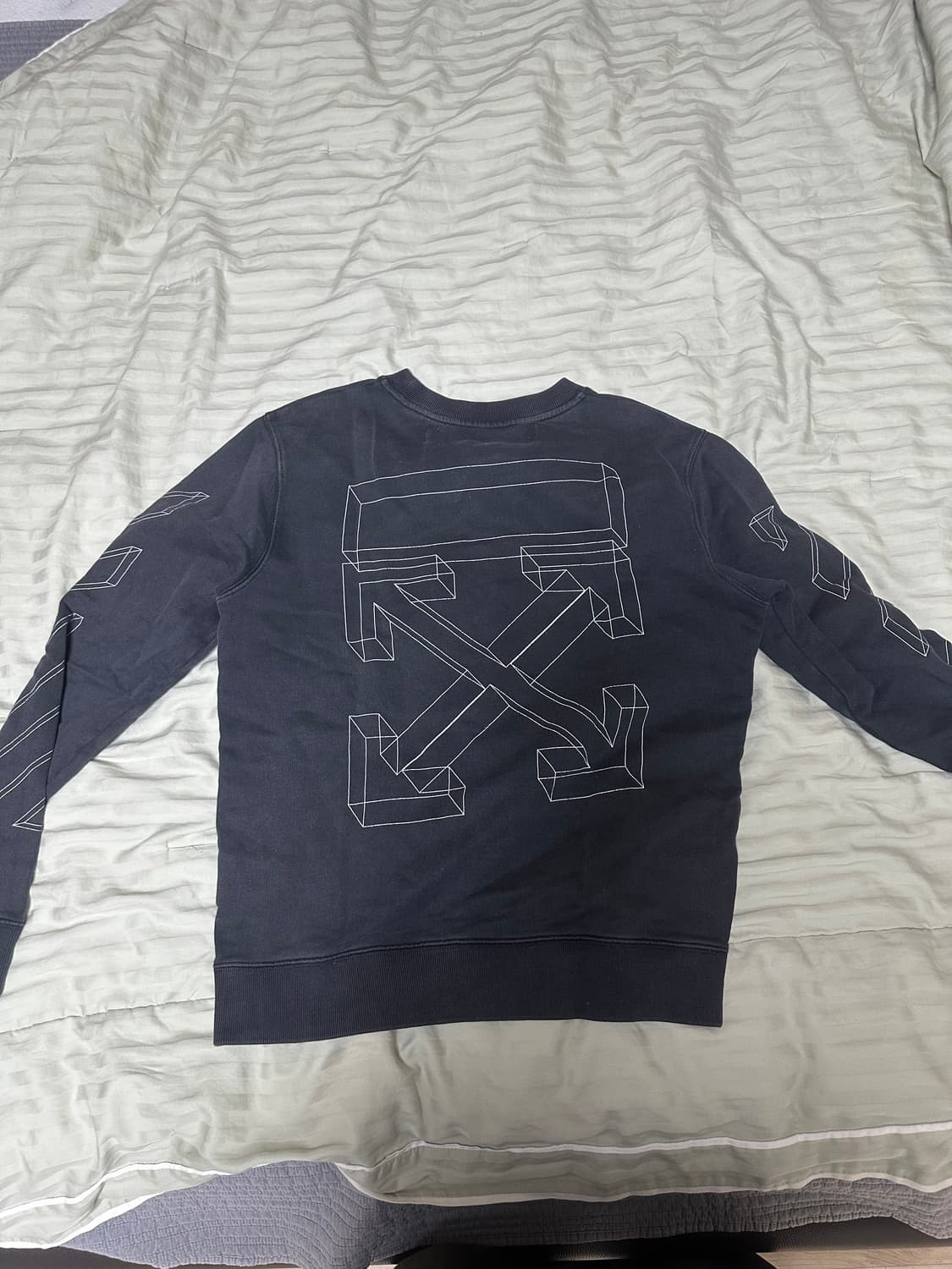 오프화이트 블랙 스티치 맨투맨 m 상품이미지4