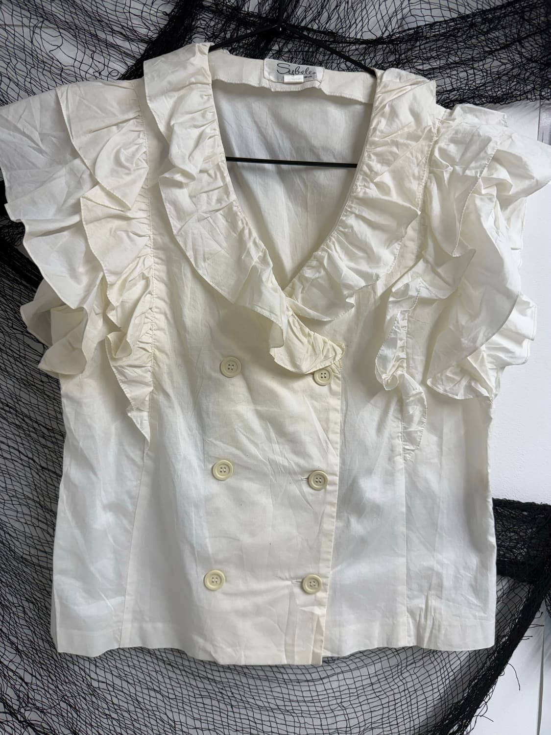 Frill detailed beige blouse 상품이미지3