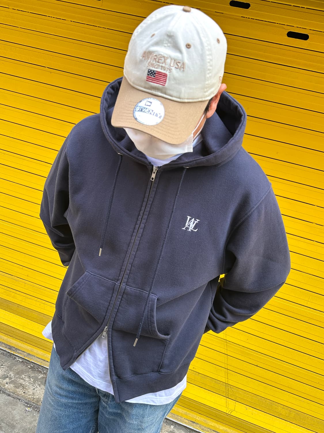 우알롱 2way 후드집업 네이비 M 상품이미지2