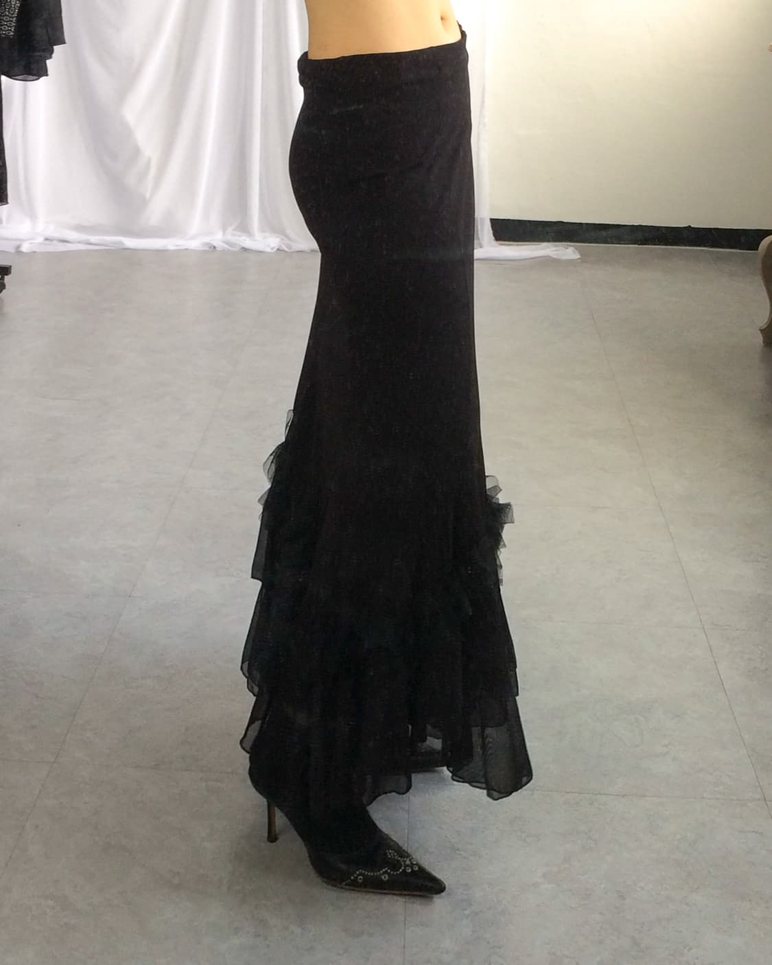 Frill unbalanced long skirt 상품이미지10