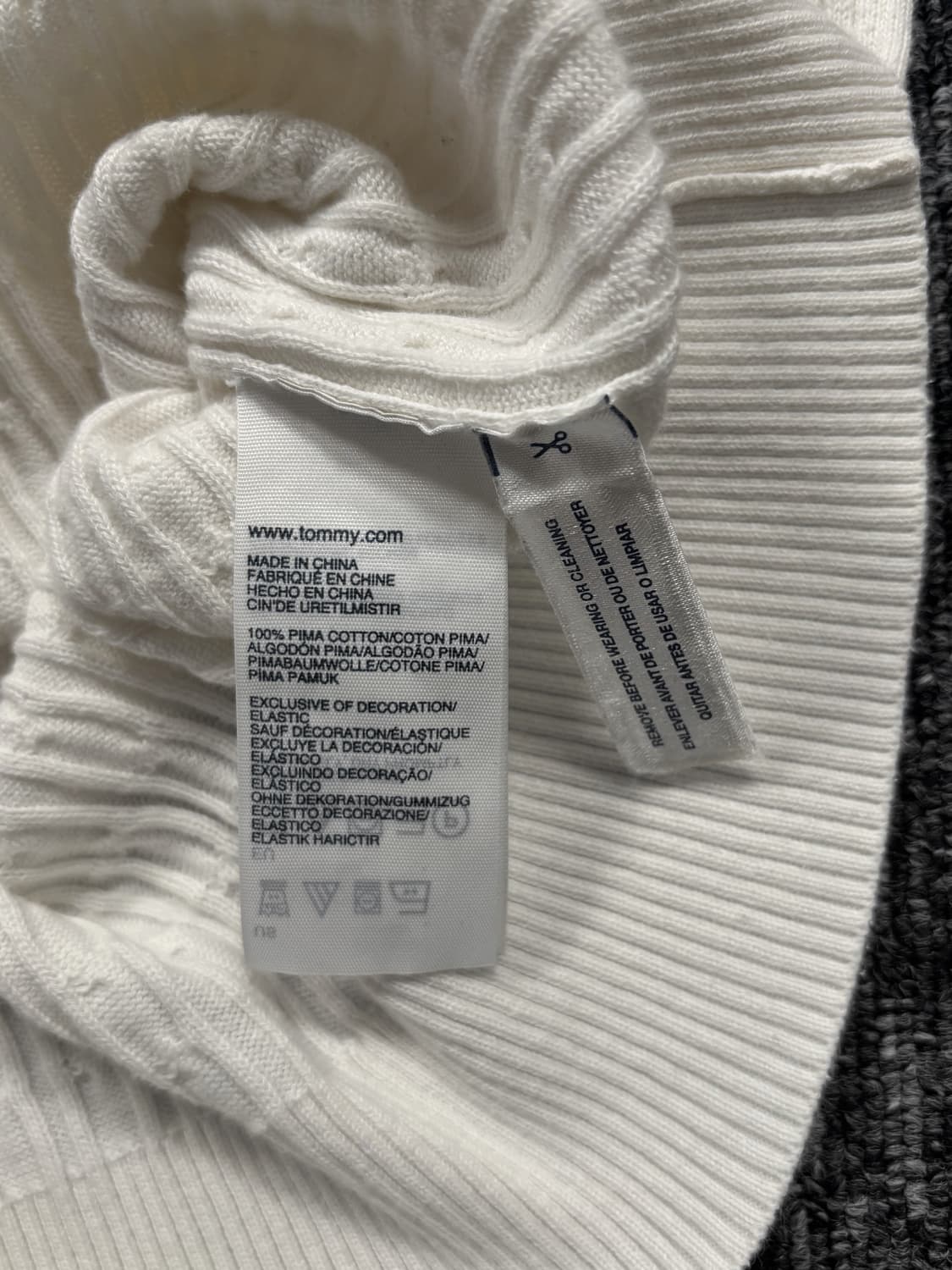 타미힐피거 화이트 브이넥 니트 상품이미지7