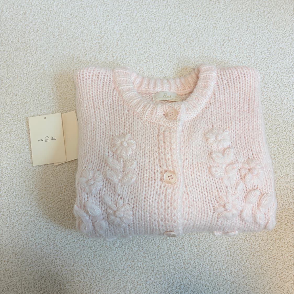 리엘 마시멜로 니트 가디건 파우더 핑크 상품이미지7
