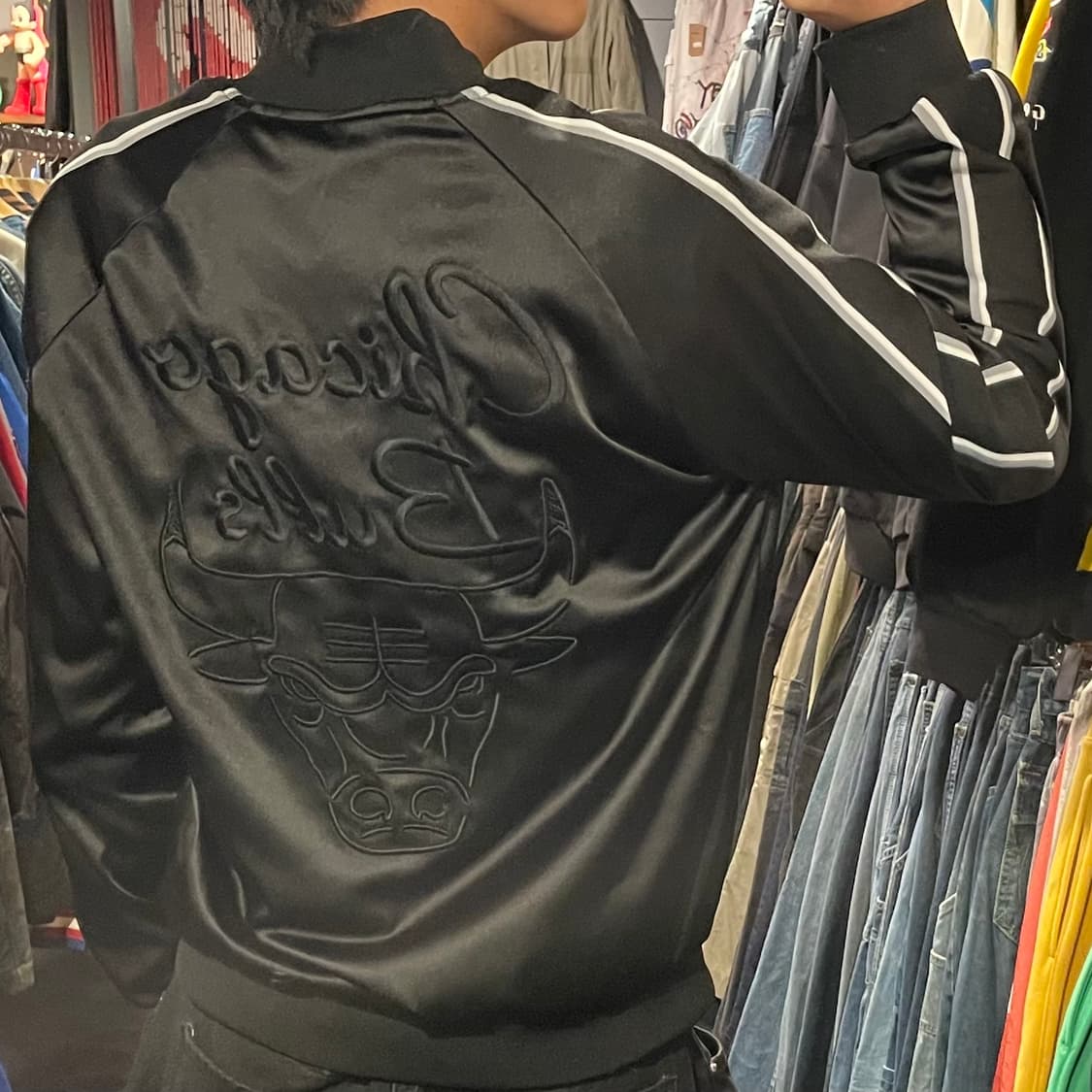 [IM] NBA 시카고불스 올 블랙 자수 져지 상품이미지7