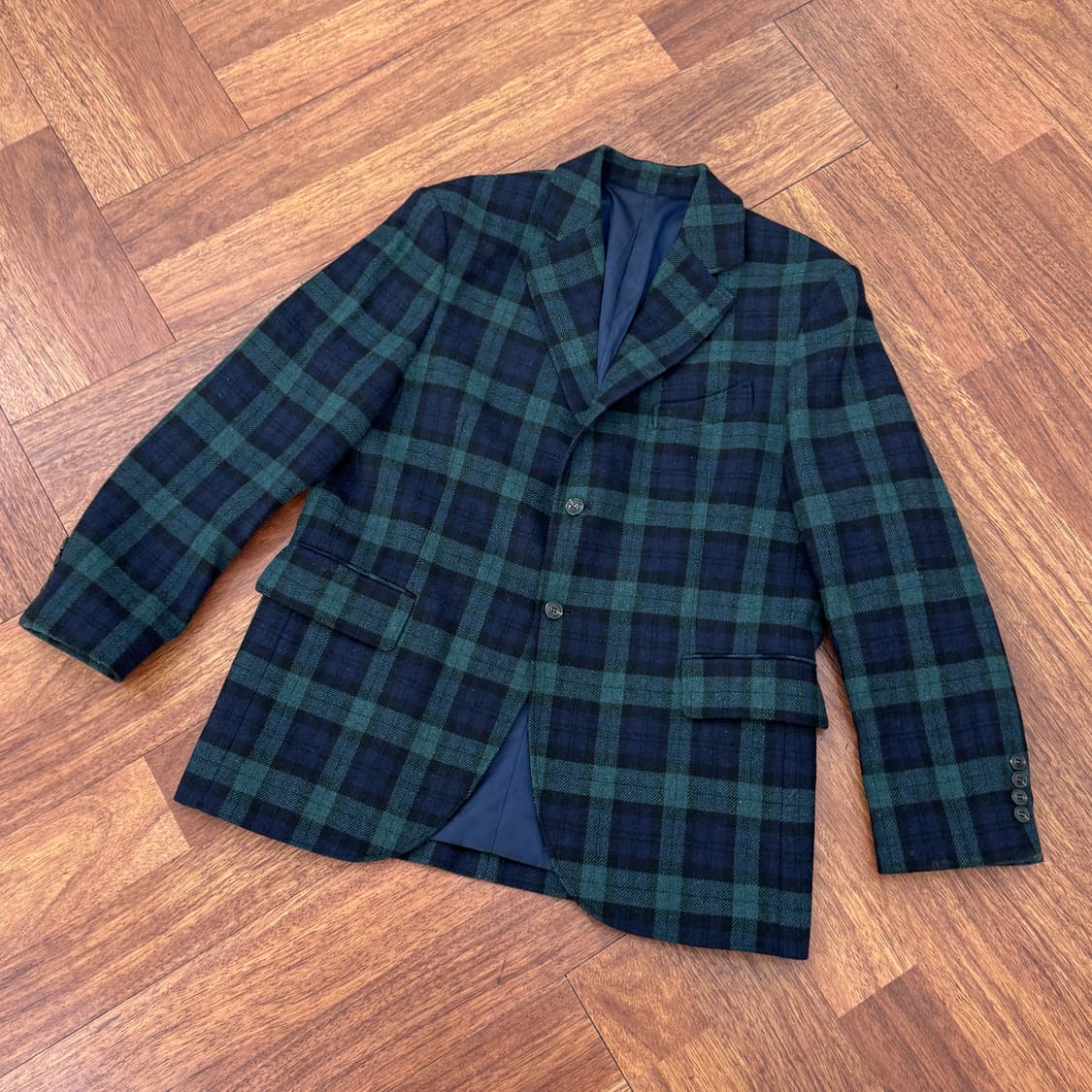 L 부기홀리데이 블랙와치 패턴 울 블레이저 자켓  상품이미지3