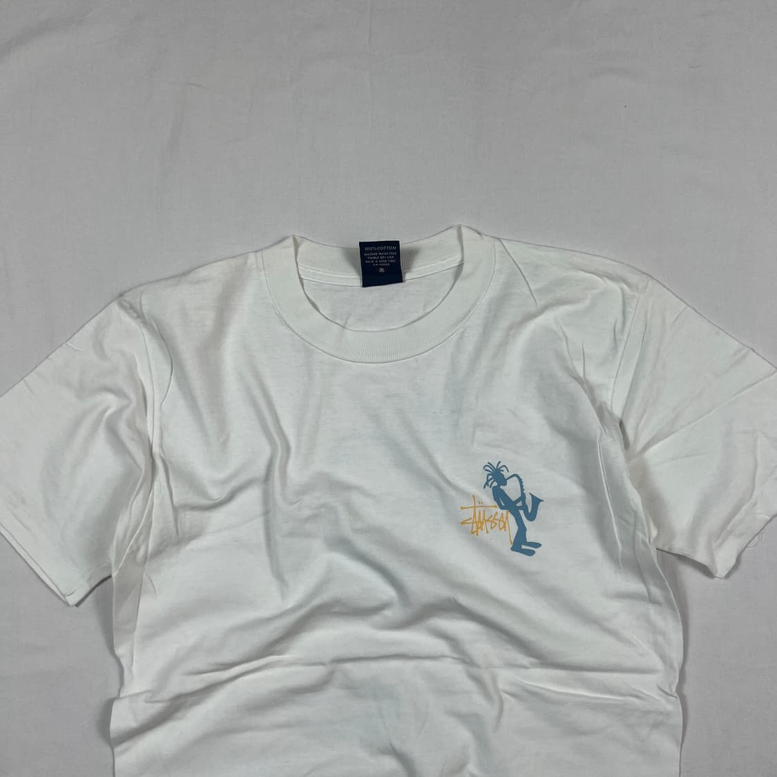 90‘s 스투시 stussy 쉐도우맨 드레드락 색소폰 반팔티 상품이미지3