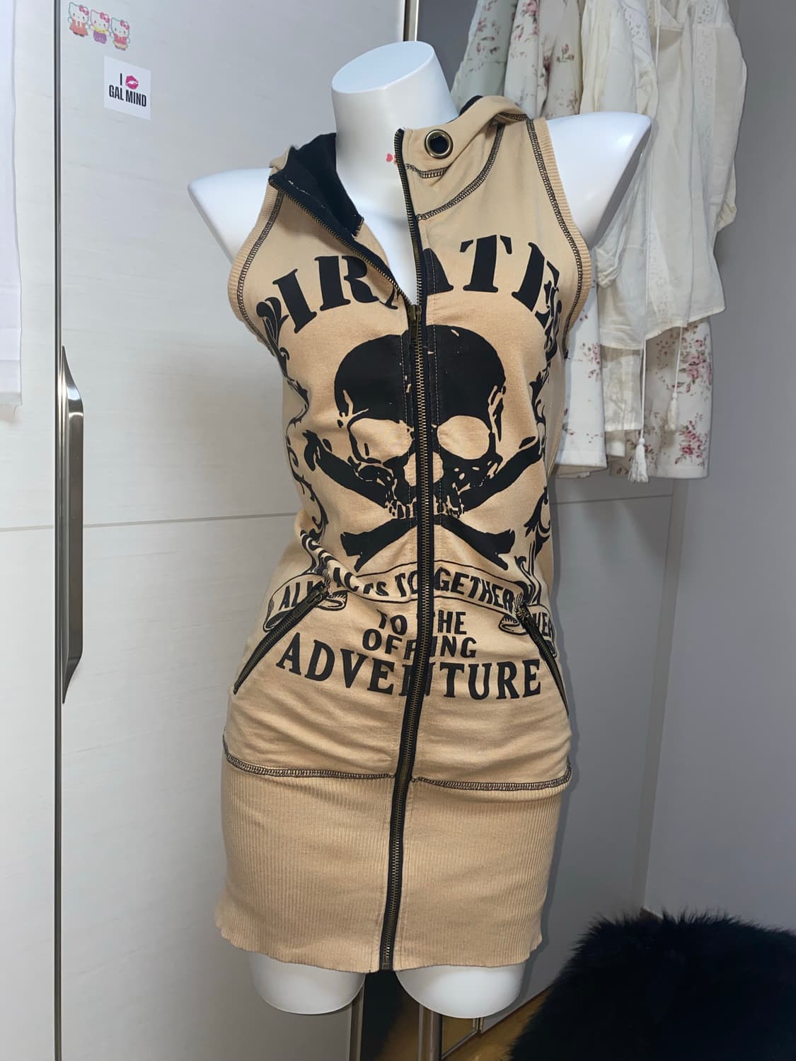 d.i.a. 다이아 스컬 후드집업 원피스/빈티지 갸루 오네 히메 펑크 상품이미지3