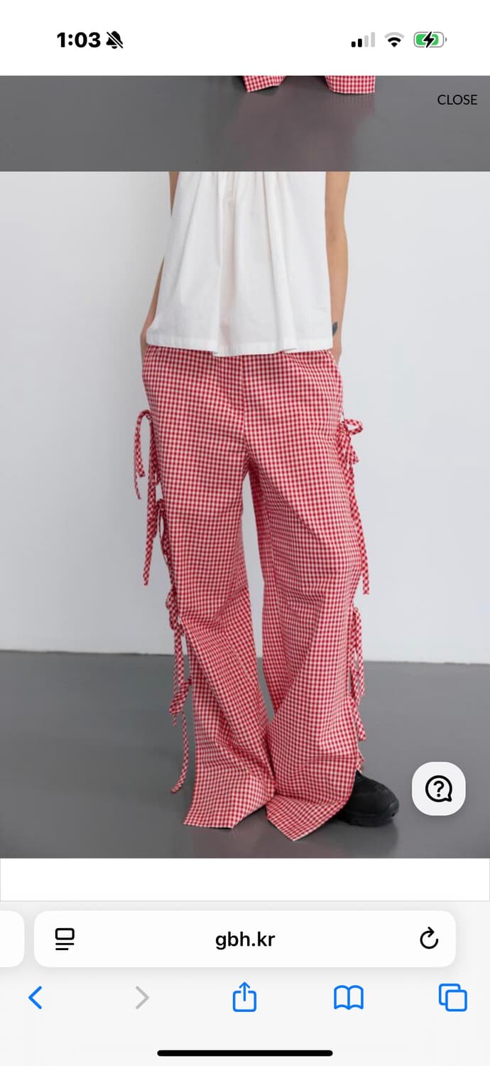 GBH 25SS RIBBON DETAIL CAPRI PANTS CHECK 상품이미지1