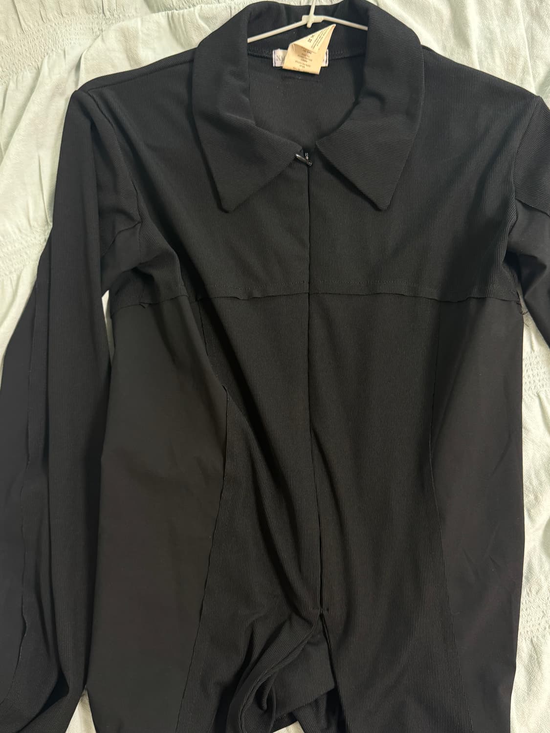 나체 NACHE TIE JERSEY SHIRT ZIP-UP BLACK 상품이미지3
