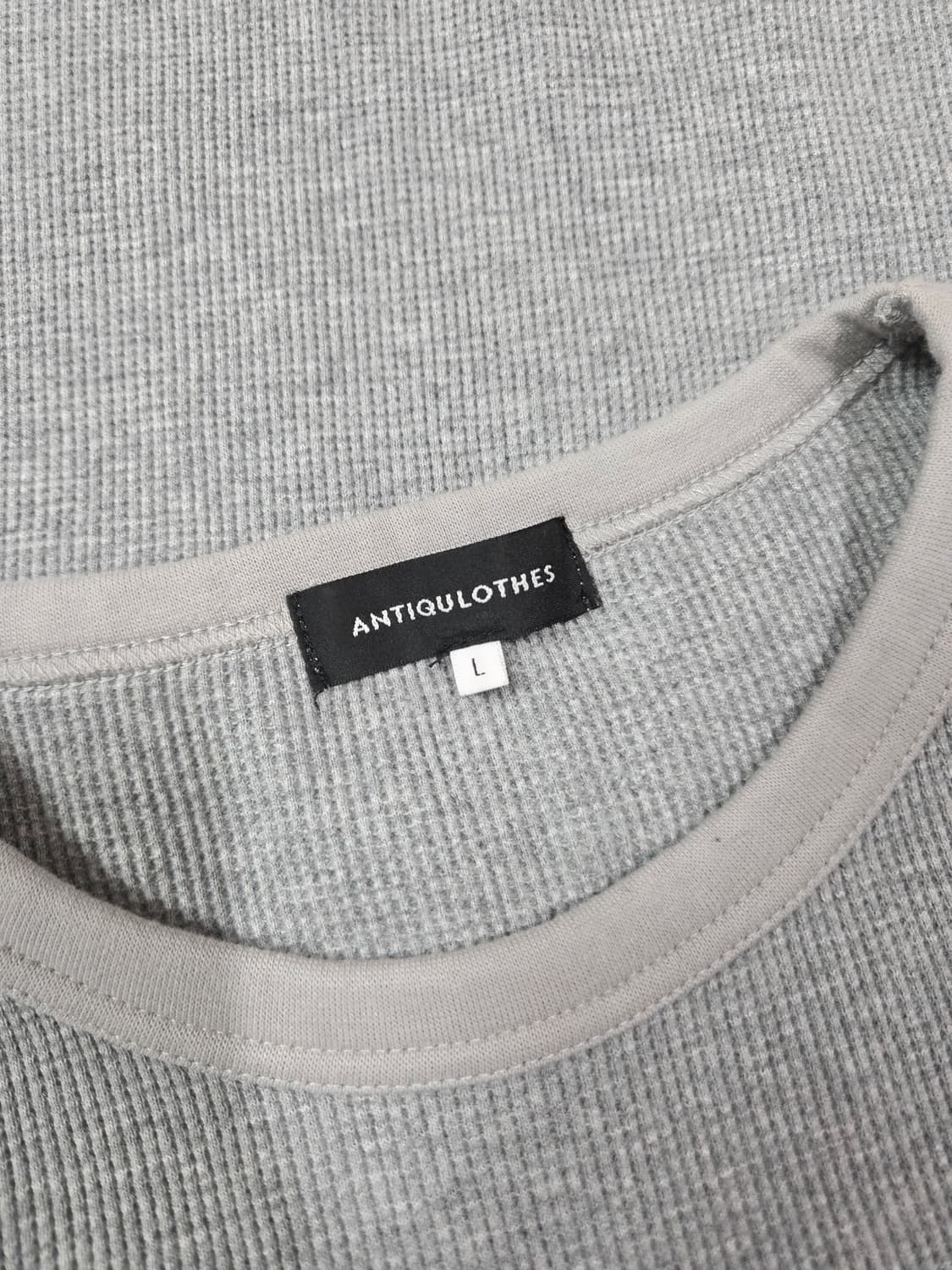 ANTIQULOTHES 그레이 짜임 롱 슬리브 티셔츠 상품이미지8