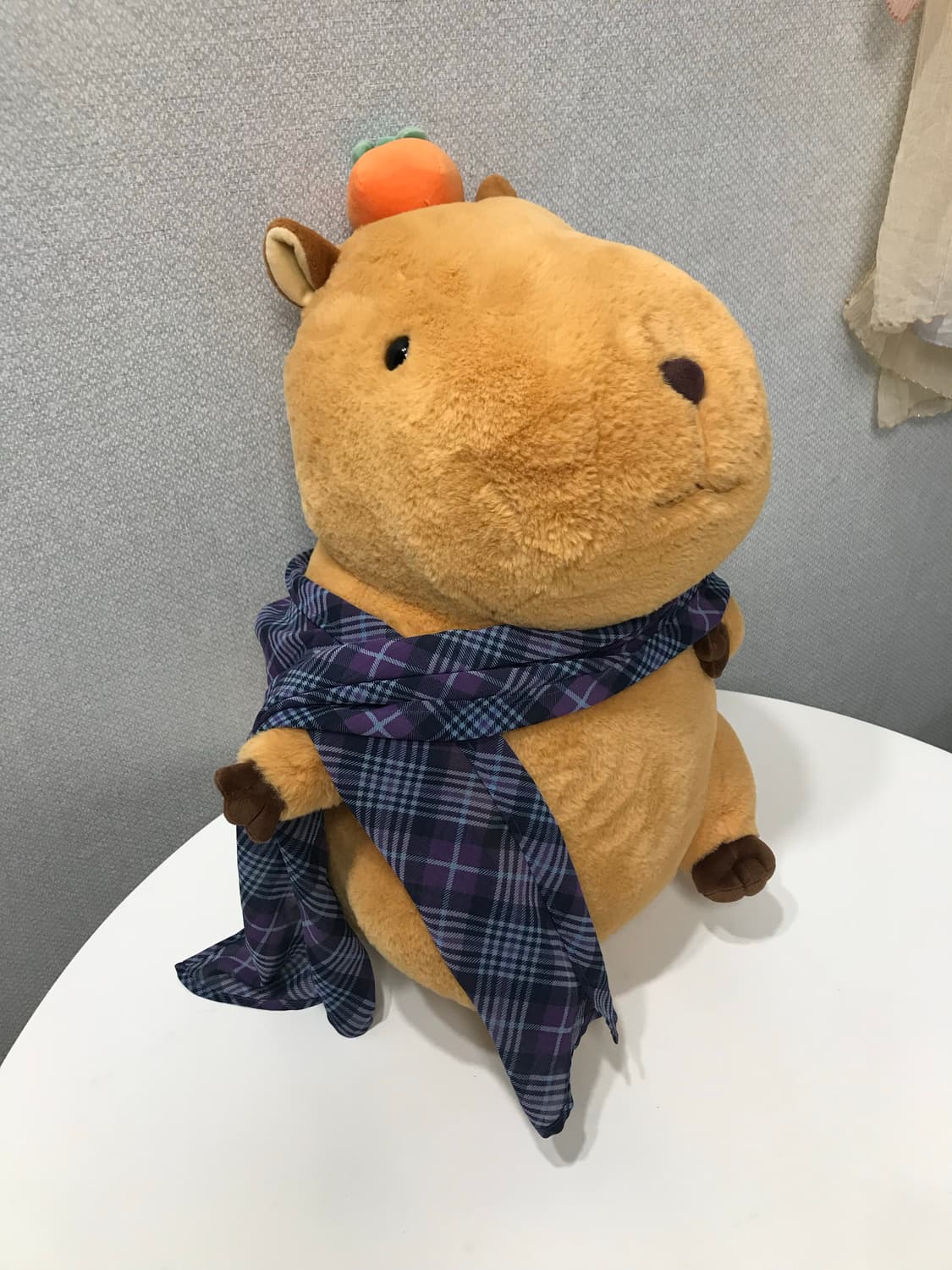 퍼플 체크 스카프 상품이미지2