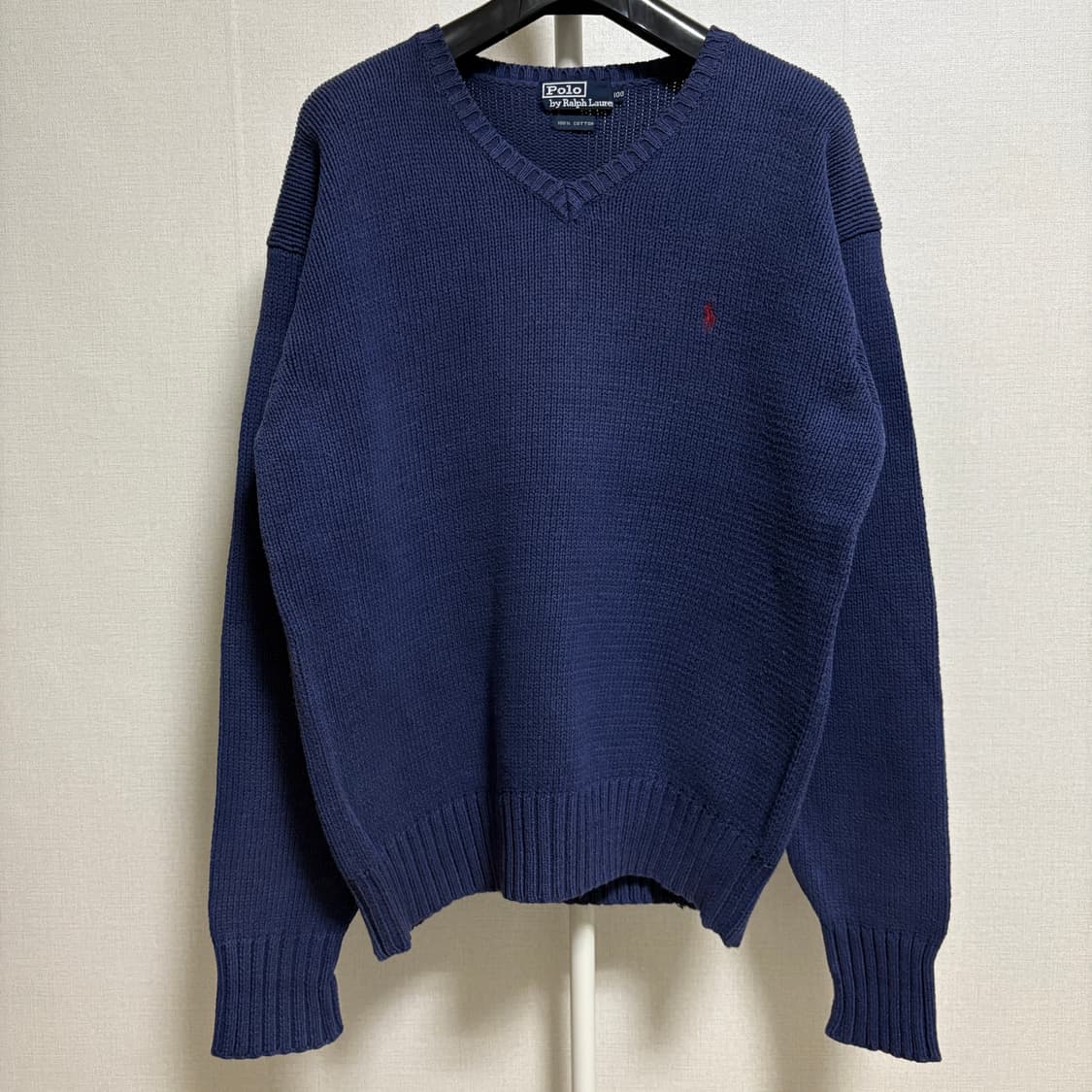 폴로 랄프로렌 V넥 코튼 니트 / 네이비, 100 상품이미지1
