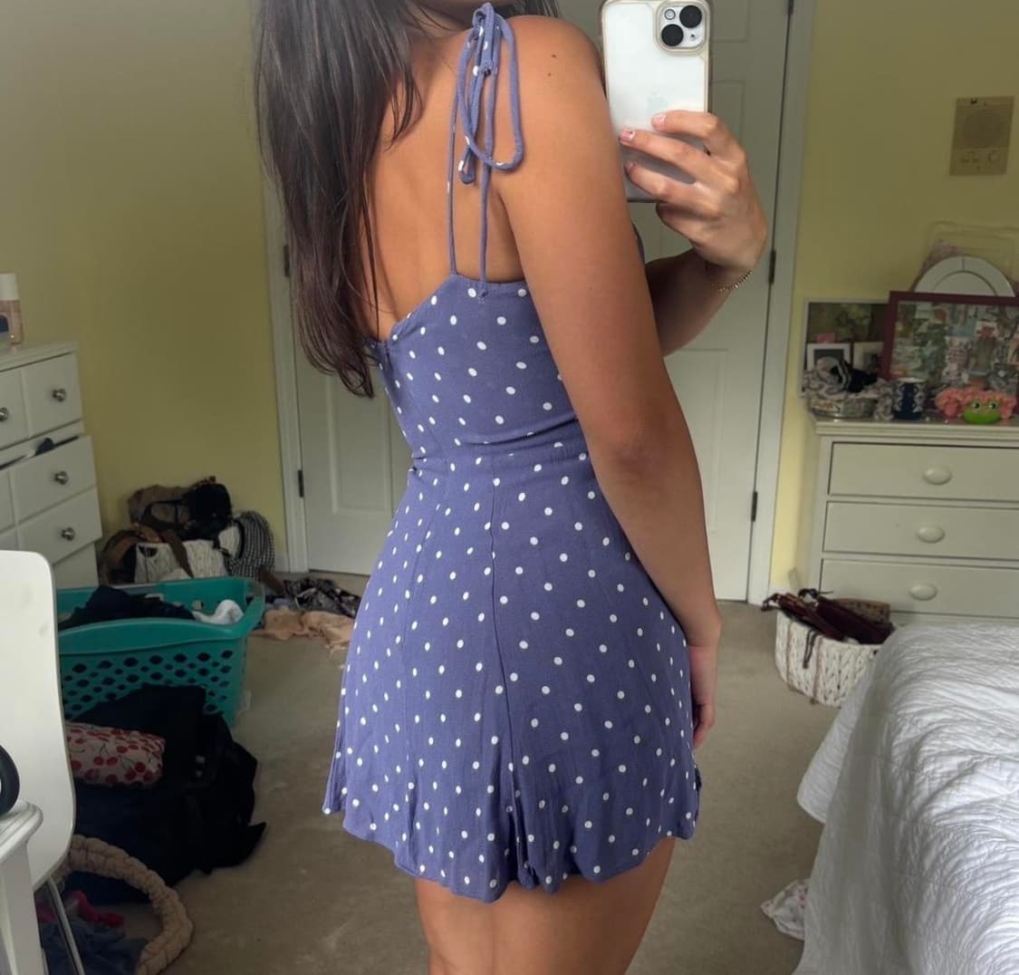 Reformation dot purple dress 퍼플 도트 원피스 상품이미지3