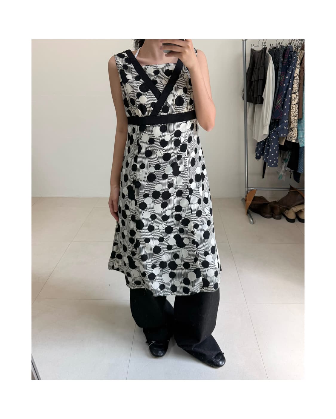 빈티지 도트 원피스 상품이미지1