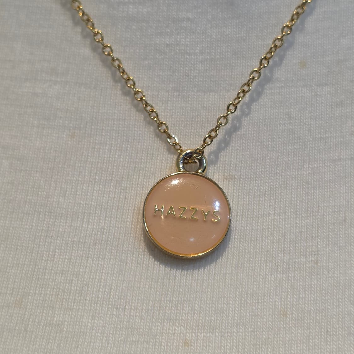 HAZZYS 빈티지리폼) 써클로고 핑크x골드 써지컬목걸이 상품이미지2