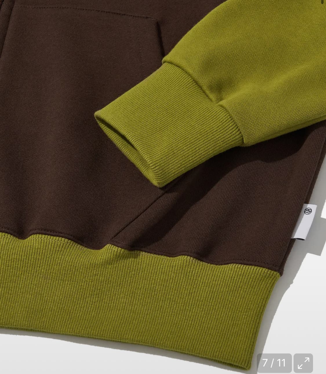 어반디타입 홈보이 로고 배색 후드집업 올리브 상품이미지3