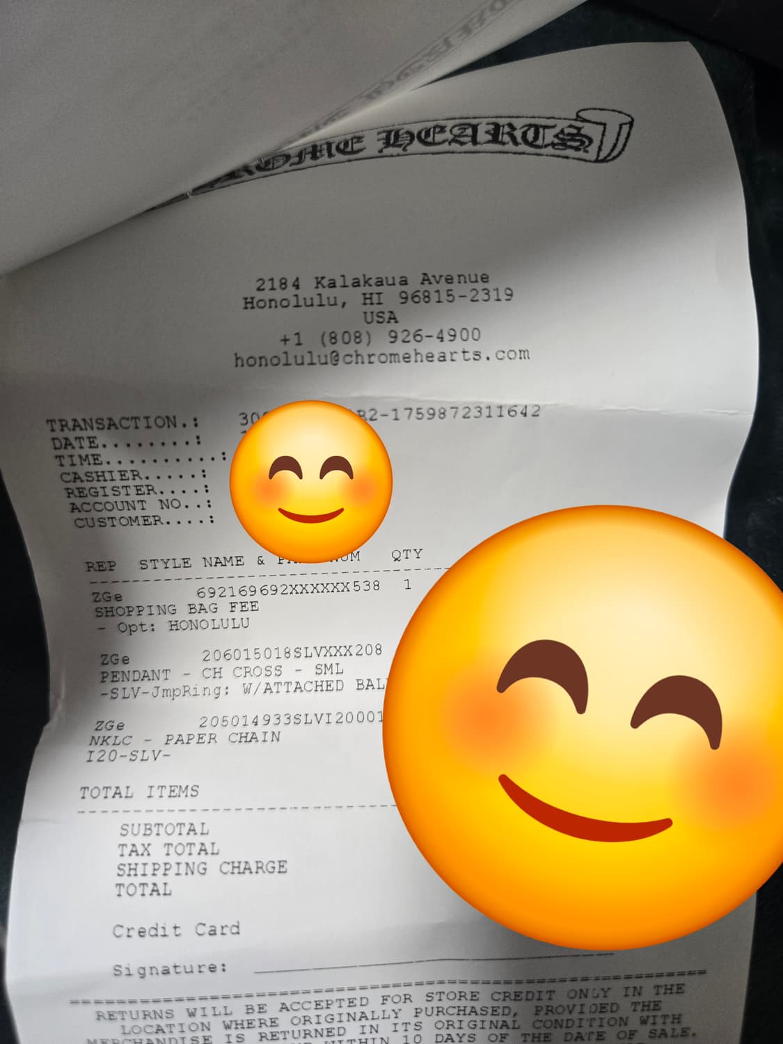 크롬하츠 새상품 페이퍼체인 20인치, 타이니 크로스 참 상품이미지7