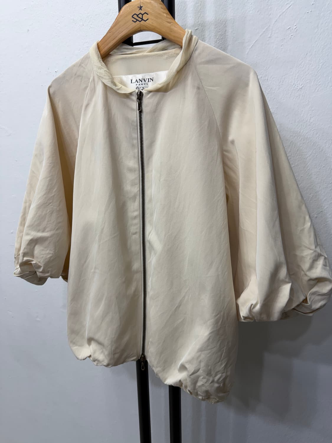 정품) 랑방 한섬 오버핏 아이보리색 칠부점퍼 34 상품이미지3