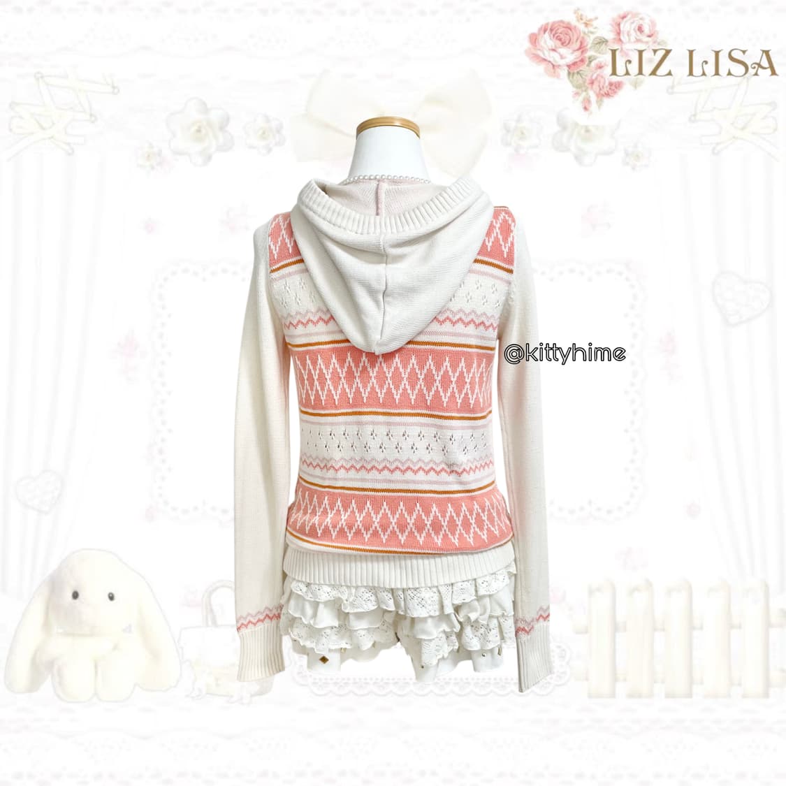 Liz lisa 리즈리사 핑크노르딕후드집업 히메카지 히메갸루 러블리갸루 상품이미지2