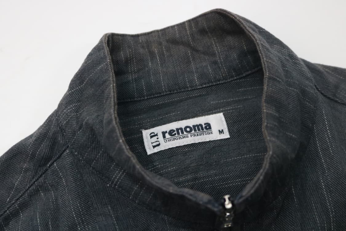 레노마 빈티지 차콜 스트라이프 하프 집업 셔츠 상품이미지6