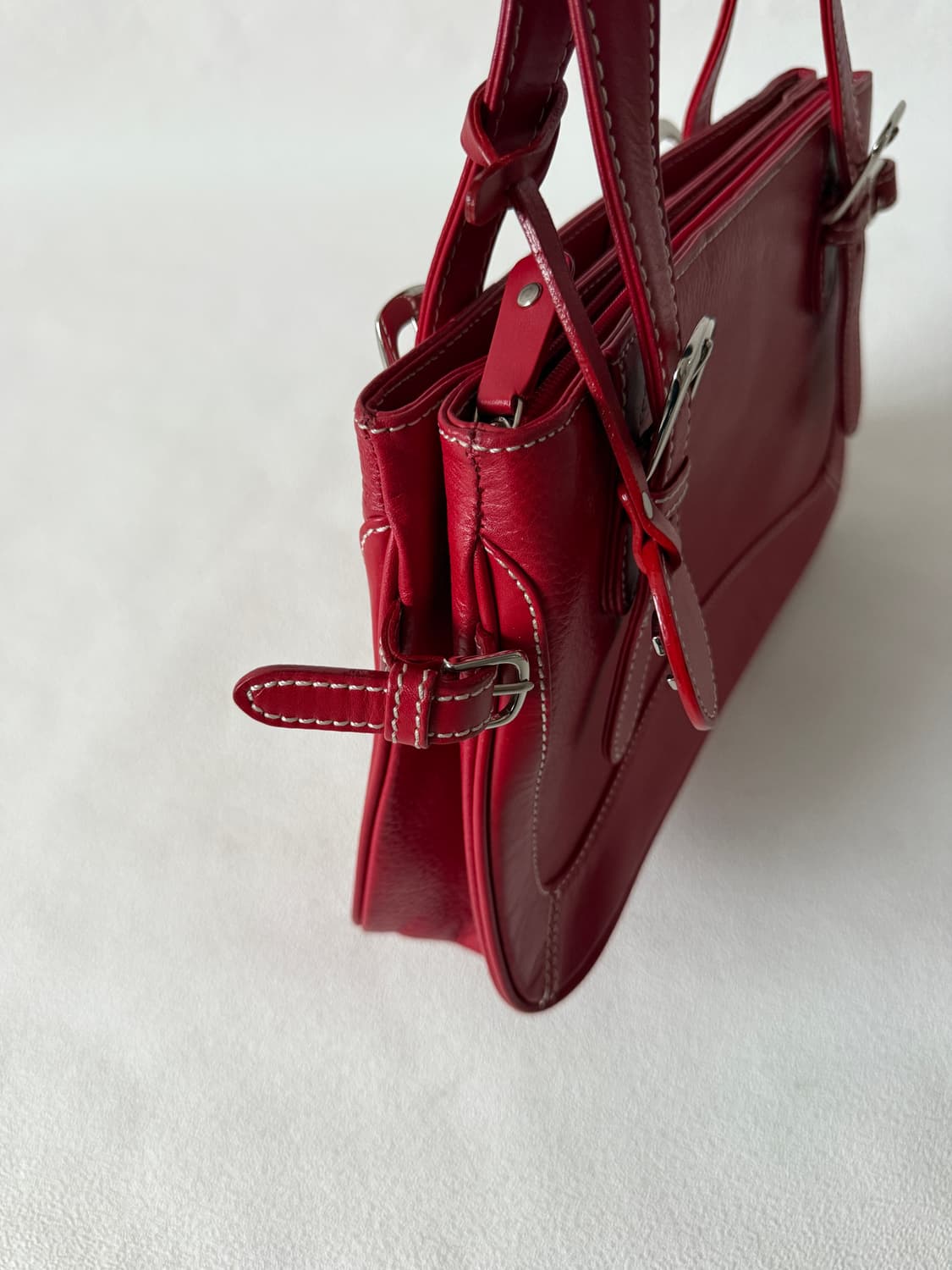 Pre owned 레더 토트 숄더백 상품이미지4