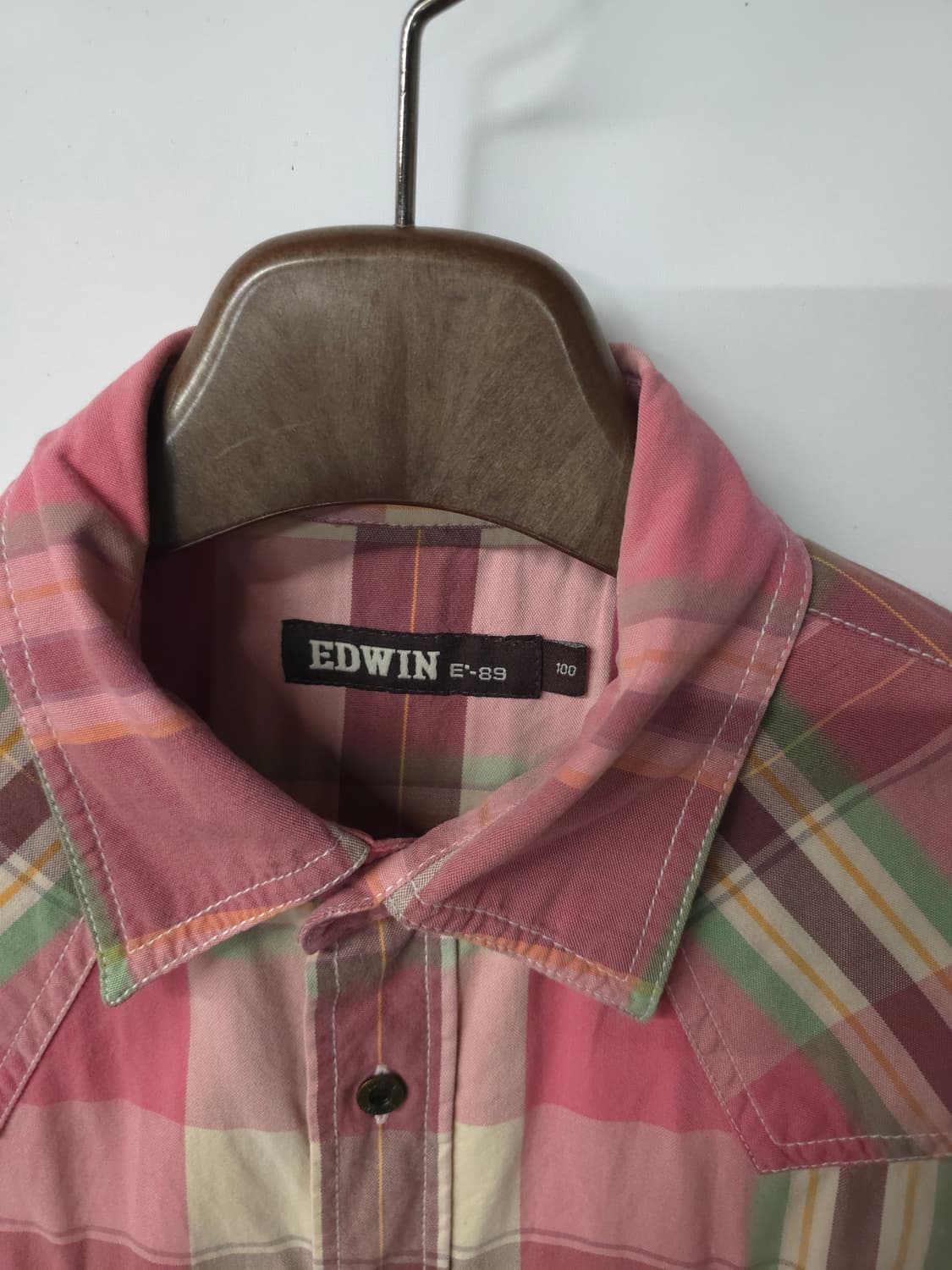 에드윈 남성 핑크체크 셔츠 100 상품이미지7