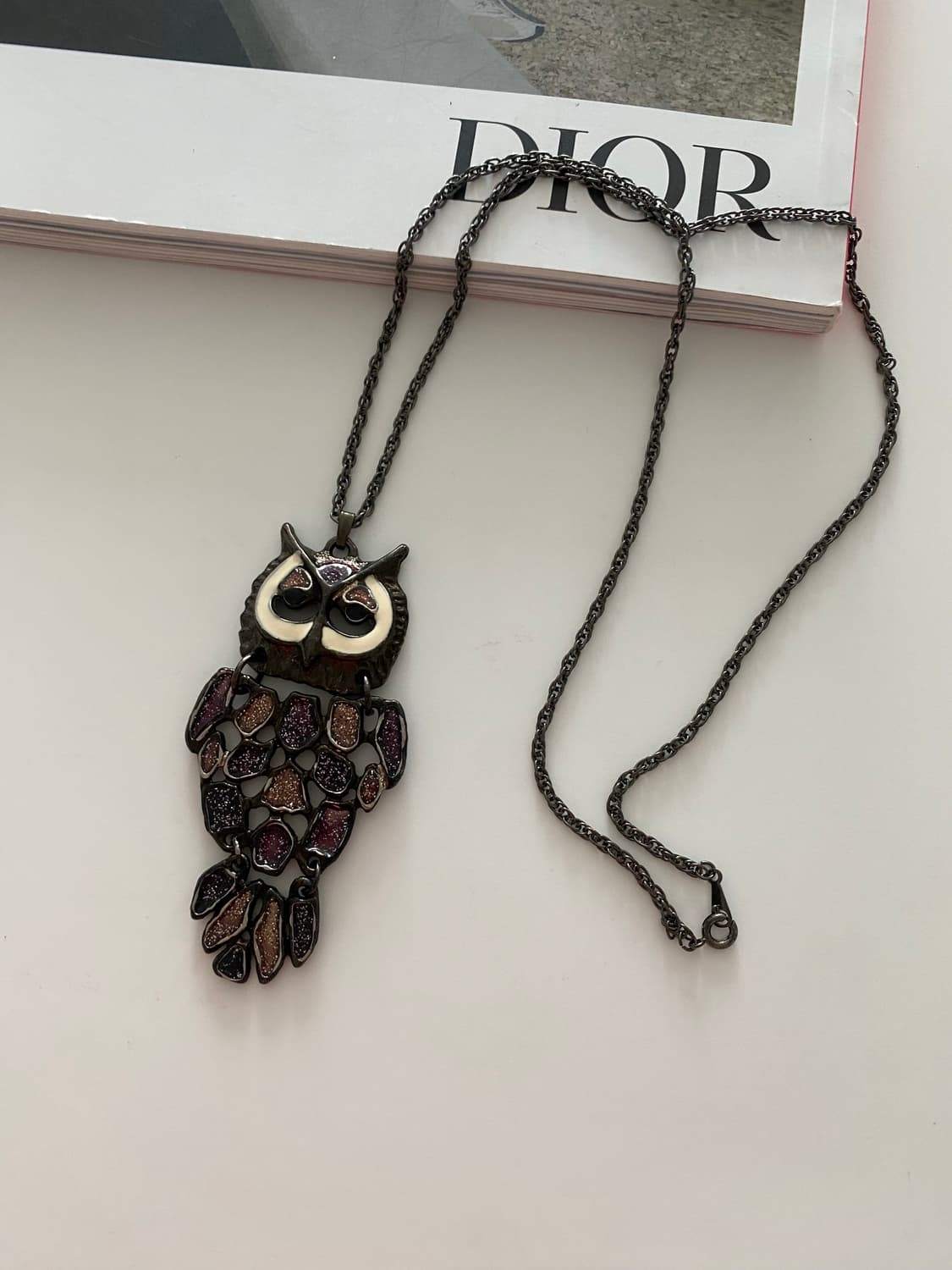 빈티지 부엉이 브론즈 목걸이 상품이미지5