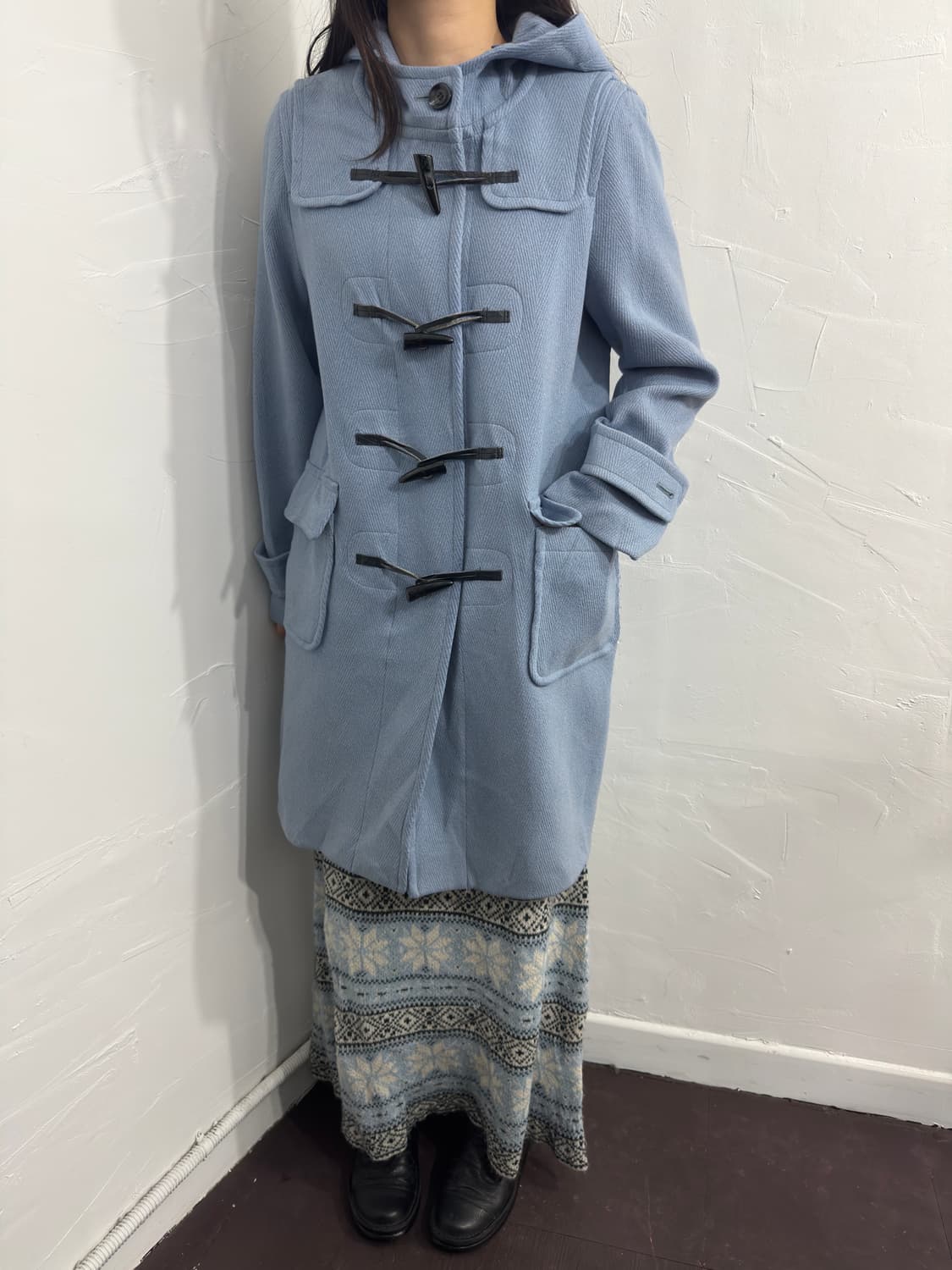 aylesbury blue hood wool duffle coat 상품이미지4