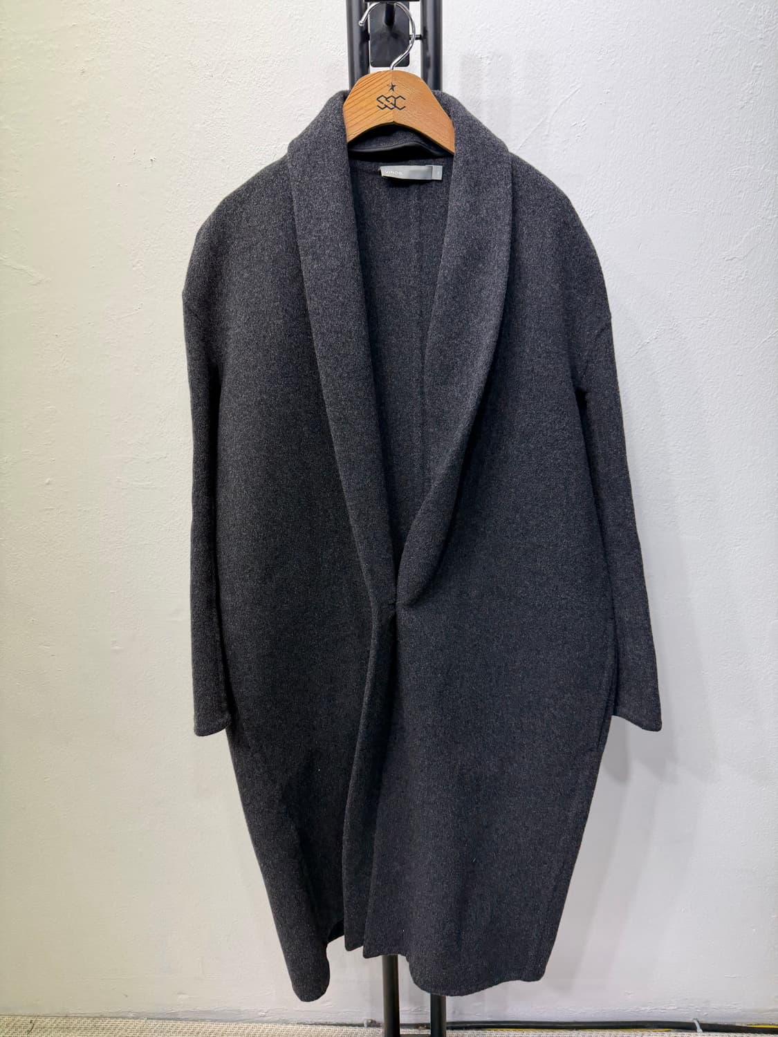 정품) VINCE 빈스 차콜 오버사이즈 블렌드 코트 XS 상품이미지1