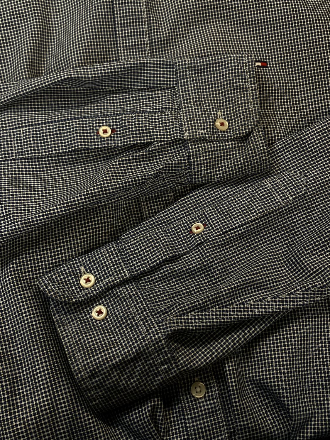 타미힐피거 슬림핏 체크 셔츠 네이비 XXL #csz3621 상품이미지6