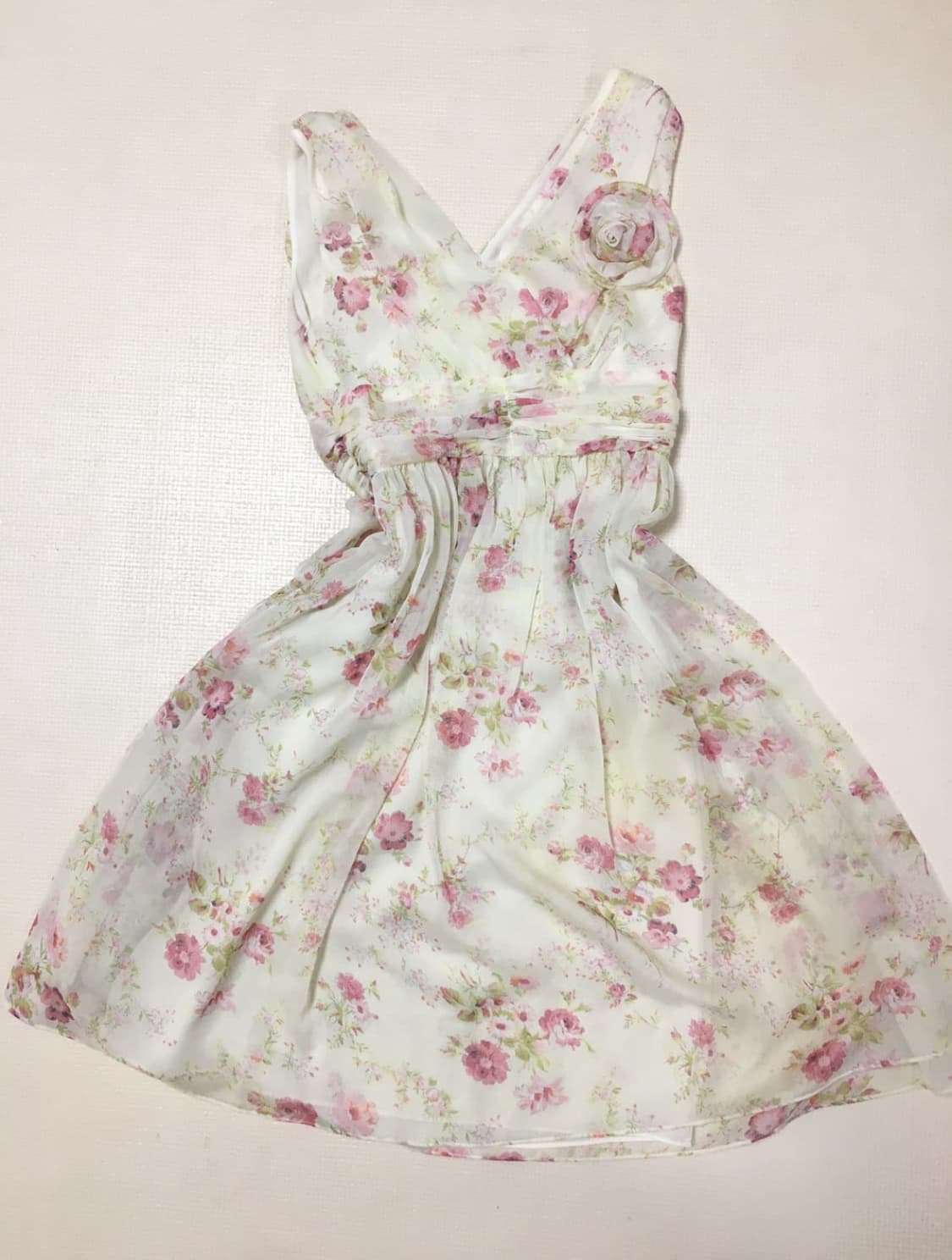 빈티지 화이트 플라워 롱 원피스 상품이미지5