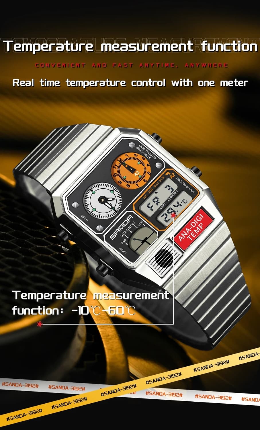다기능 방수 온도계 스탑워치 전자 시계 상품이미지1