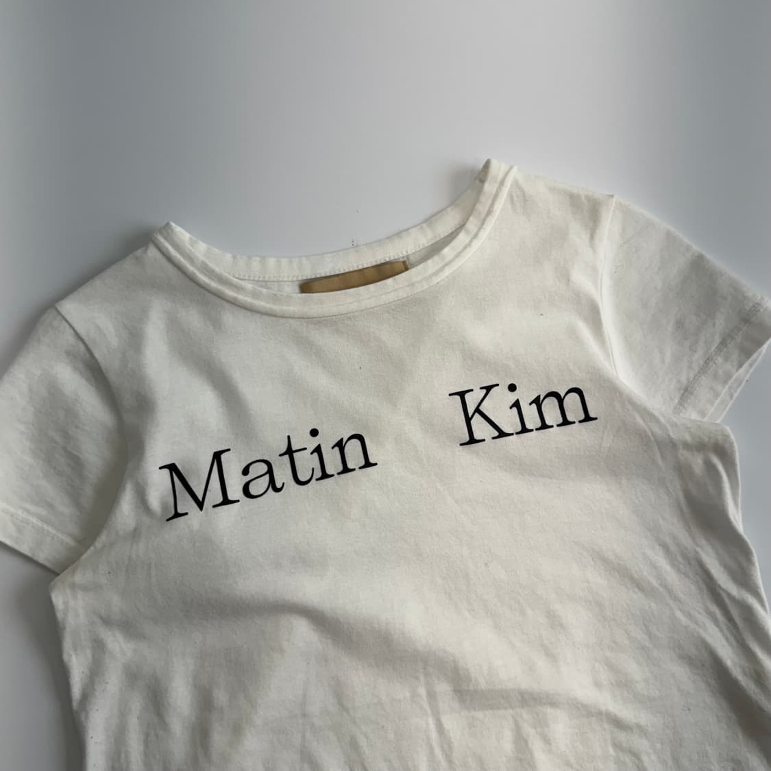 Matin kim 마땡킴 스펠아웃로고 화이트 반팔 상품이미지4