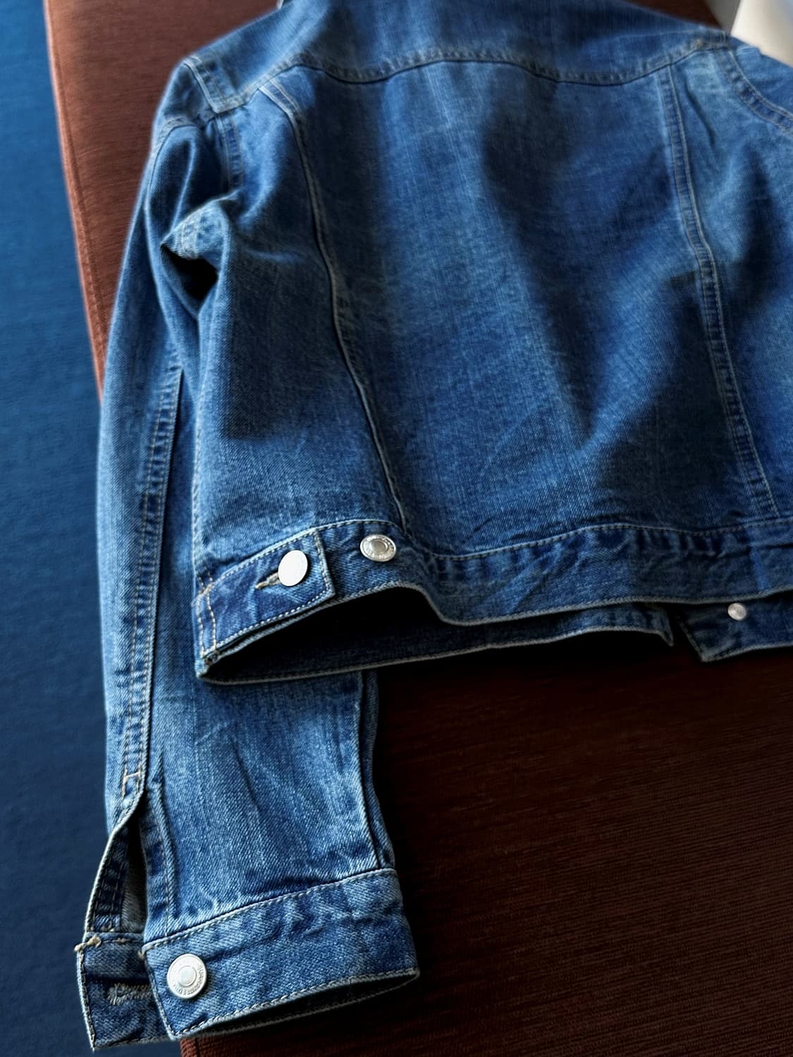 Denim cropped design trucker jacket 상품이미지5