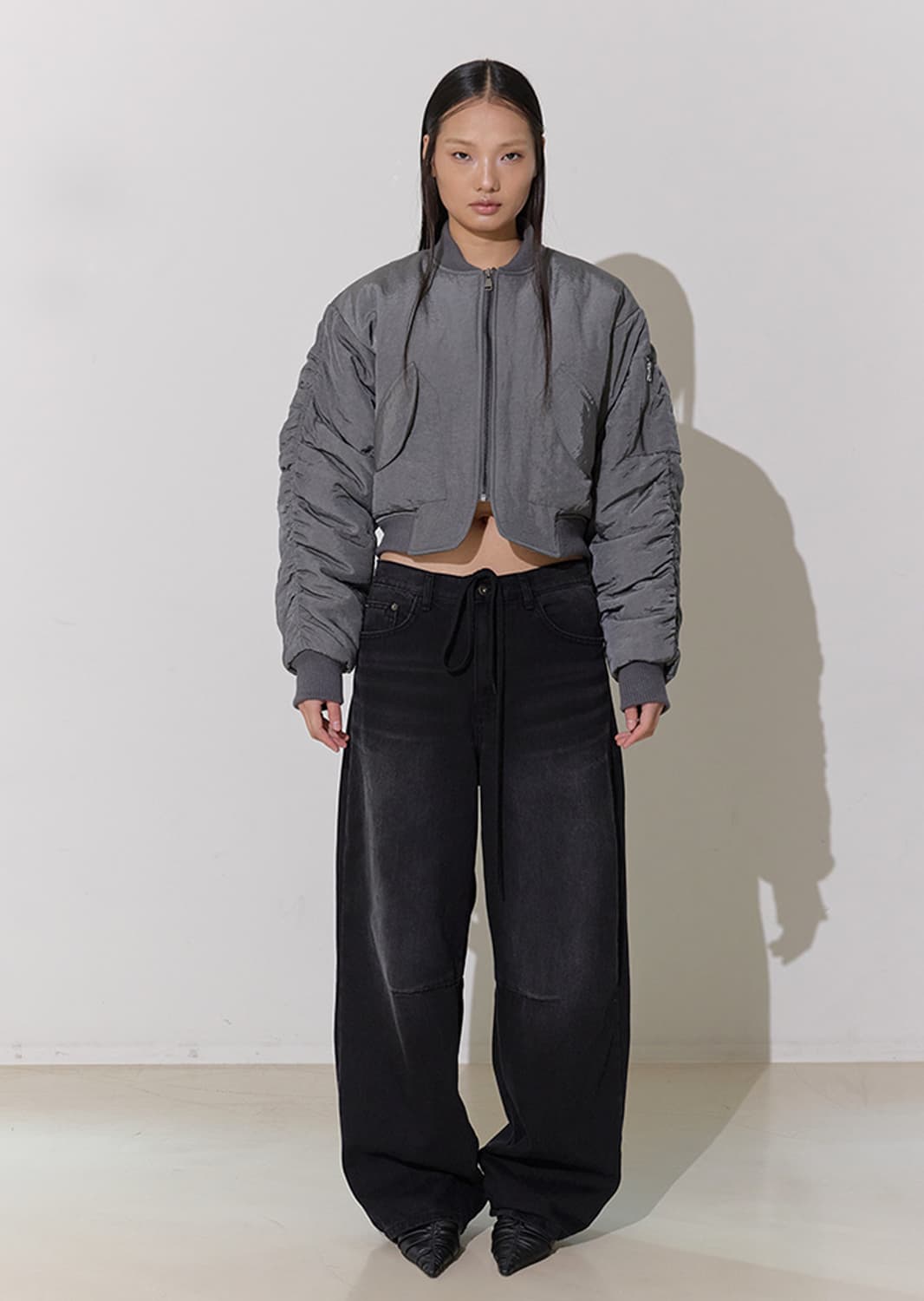 세이스라 saysra 스트링 워시드 데님 팬츠 블랙 상품이미지1