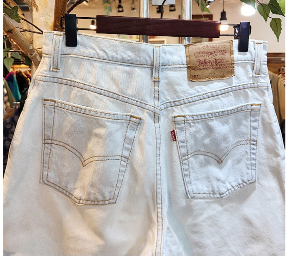 90s LEVIS 리바이스 미국산 551 연청 빈티지 데님 반바지 상품이미지2