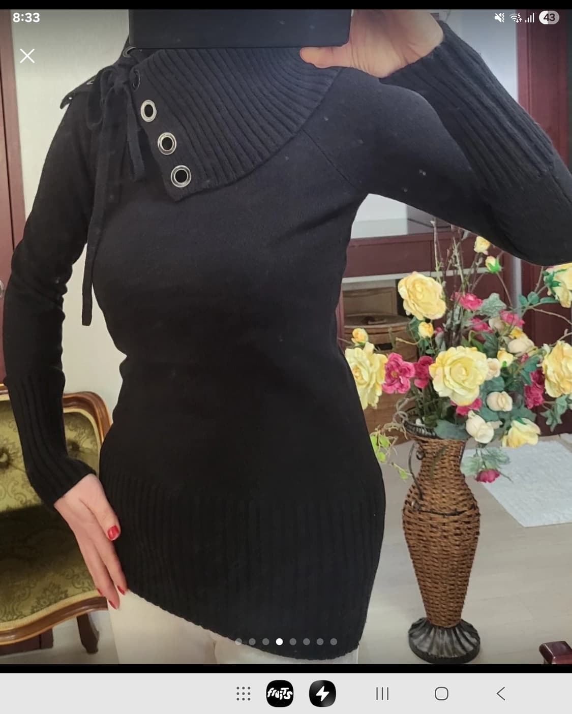 아르마니 익스체인지 AX  울 레이스업 니트 스웨터  상품이미지6